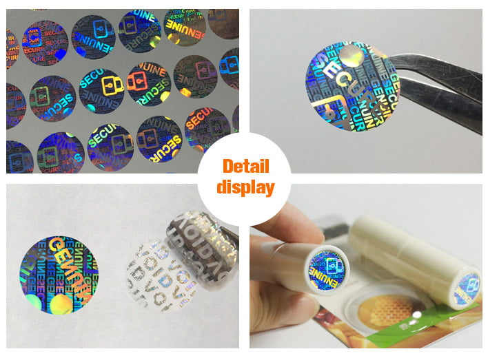 15mm genuine hologram sticker with lock and lens pattern