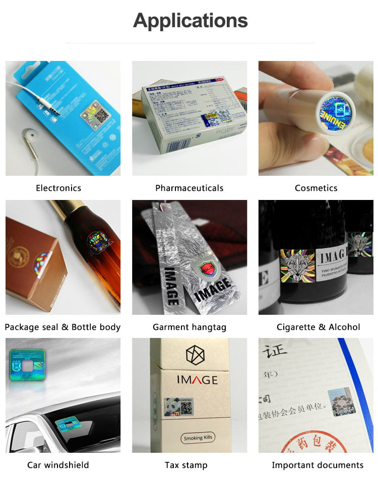 Hologram stickers for pharmaceuticals, cosmetic & personal care and electronics