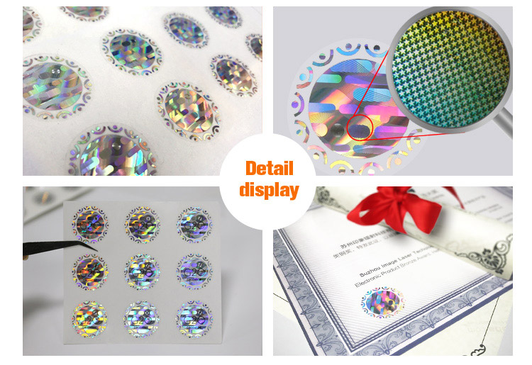 high quality de-metalized hologram stickers for certificates