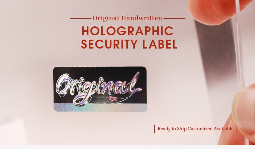 rectangular holographic security stickers, accept customized logo