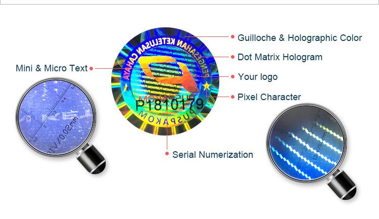 security features of serialized holographic stickers