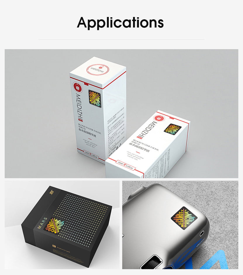 square hologram sticker applications