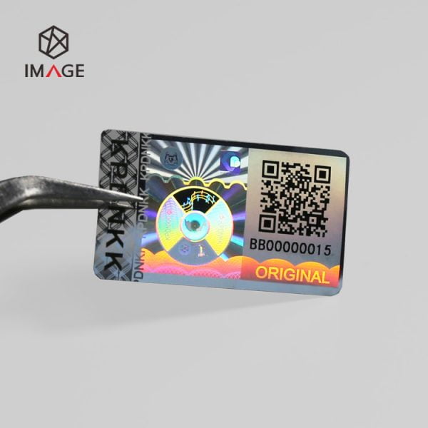 20X35mm serial number qr code hologram sticker