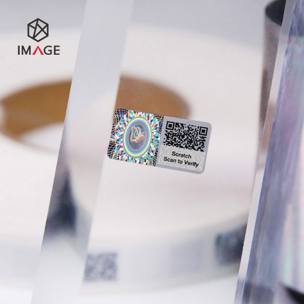 QR code scratch hologram sticker for traceability