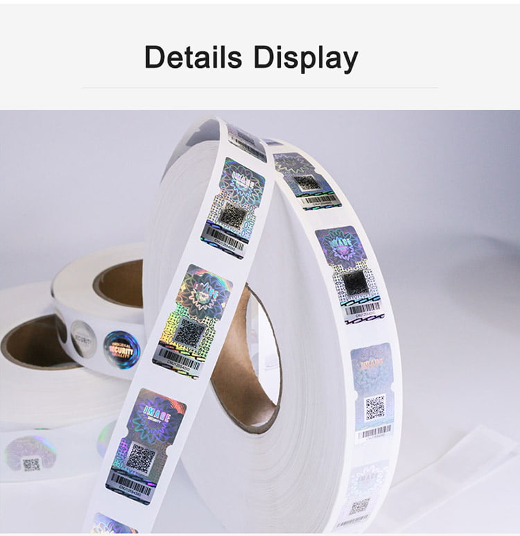 details display of hologram qr code barcode sticker (1)