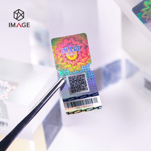 hologram barcode qr code label with the word of IMAGE SECURITY