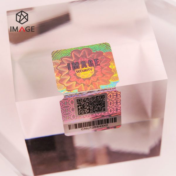 holographic barcode qr code label for warranty seal