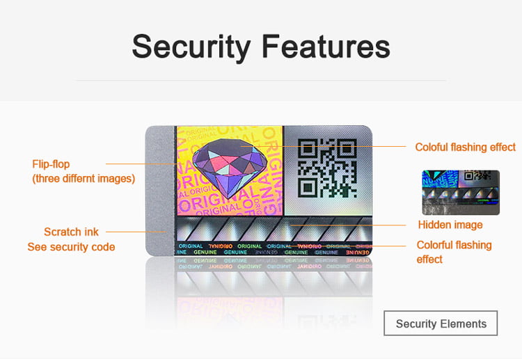 security features of tamper evident holographic QR code sticker