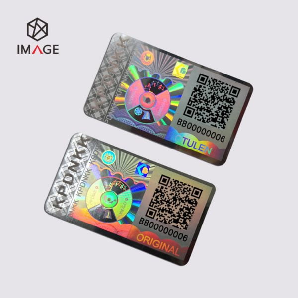serial number qr code holographic sticker with flip-flop feature, TULEN and ORIGINAL are alternately displayed