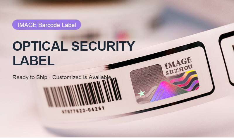 18X66mm hologram barcode label with tamper proof feature
