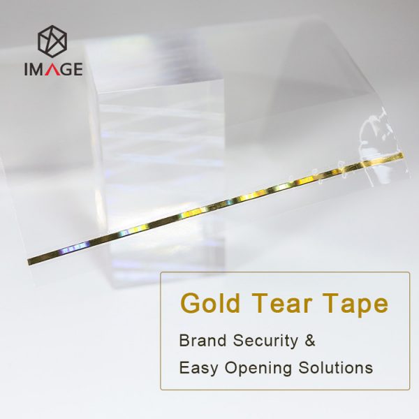 aluminum gold tear tape with brand messages