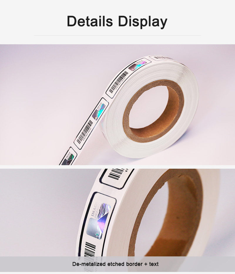 details display of rectangular shape holographic sticker barcode (2)