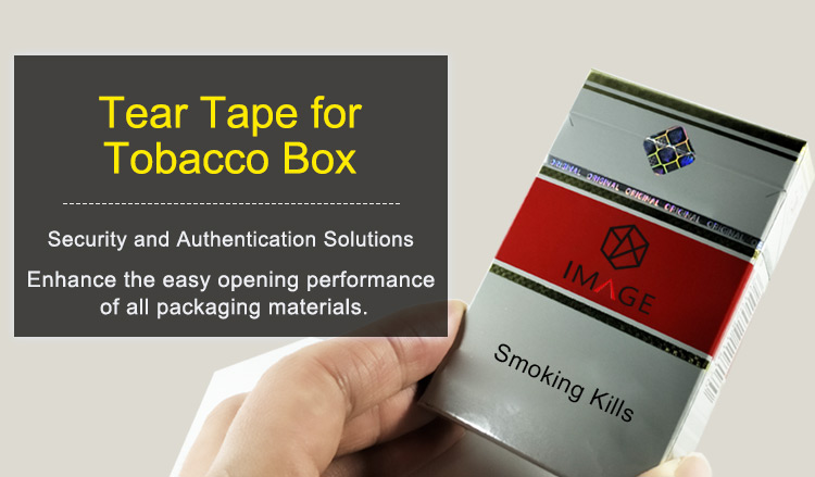 high security cigarette pack tear tape in different widths