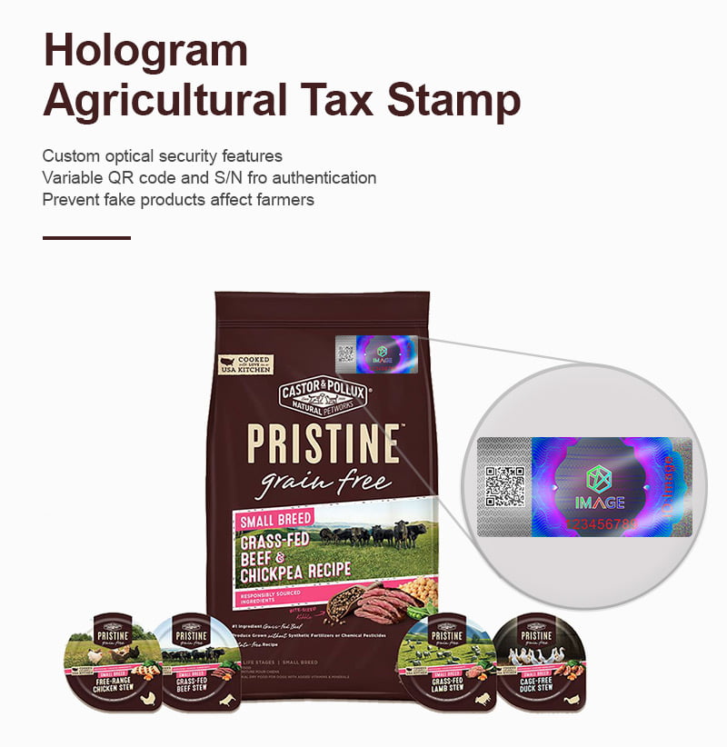 rectangular hologram agricultural tax stamp