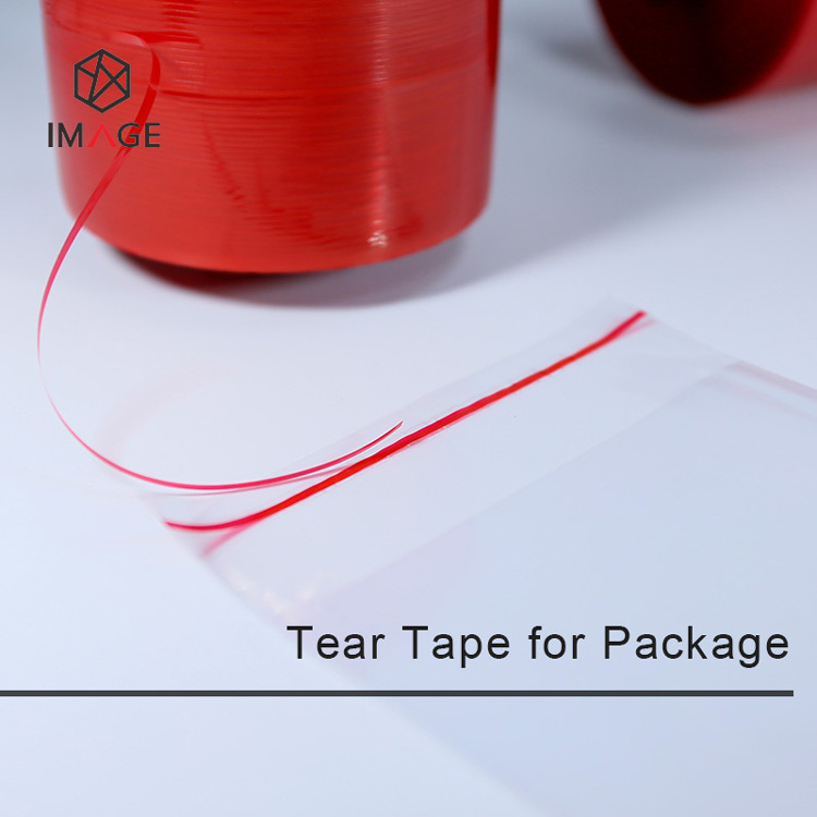 red printed tear tape