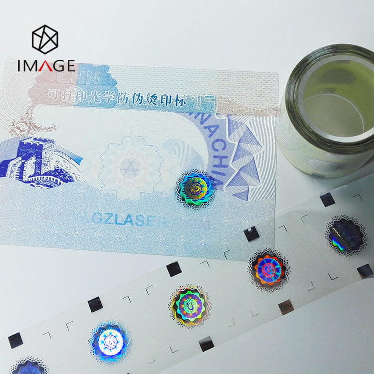 roll form holographic hot stamping foil, optical image is transfered to paper certificates