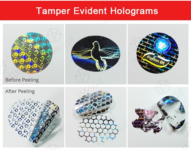 different types of holographic tamper evident labels