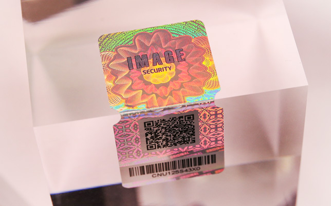 holographic barcode qr code sticker for packaging seal