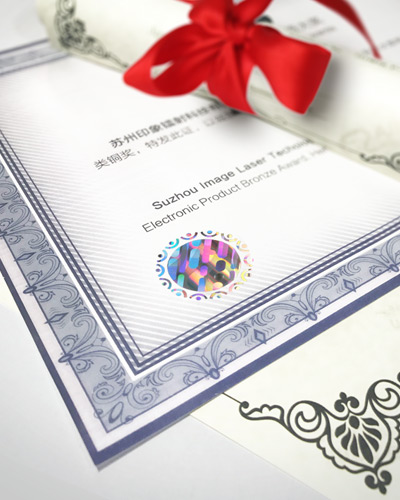 hologram sticker for qualification certificate