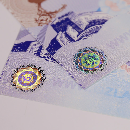 holographic foil sticker for security documents, like visas or passports