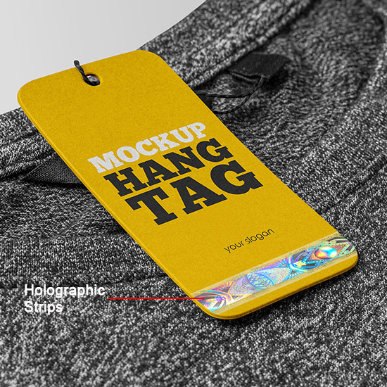 holographic strip for hang tags