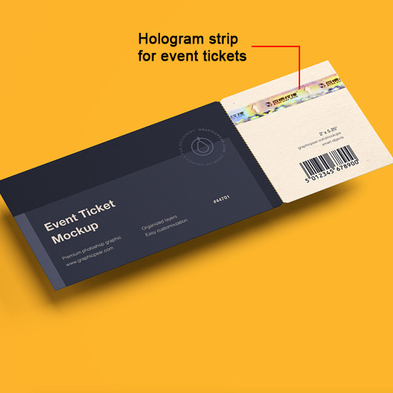holographic stripe for event tickets