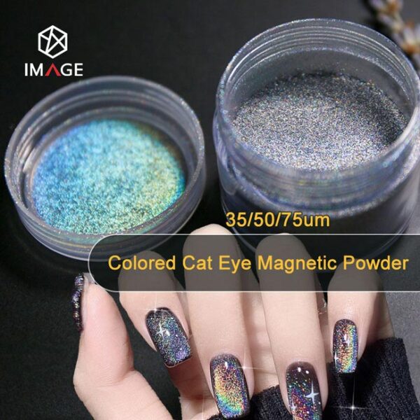 35um, 50um, 75um shiny holographic cat eye nail pigment