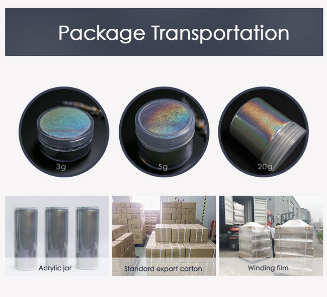Optical diffraction powders with different packaging specifications