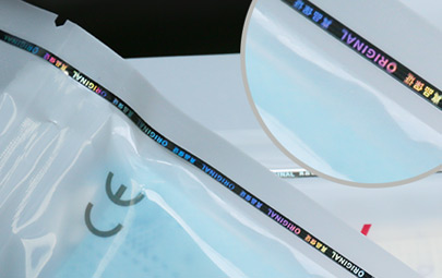Product packaging with optical tear tape