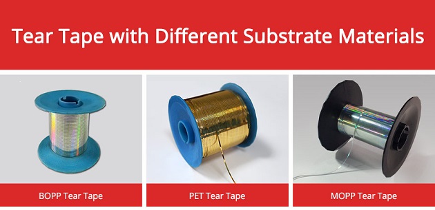 Tear tape with different substrate materials