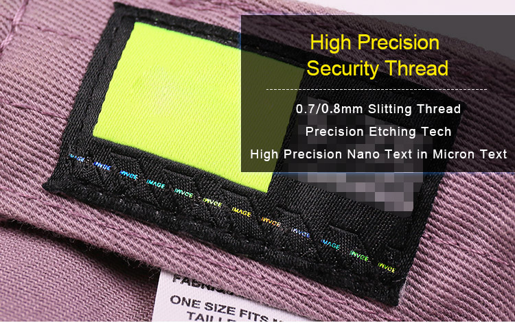 high precision security thread with various specifications