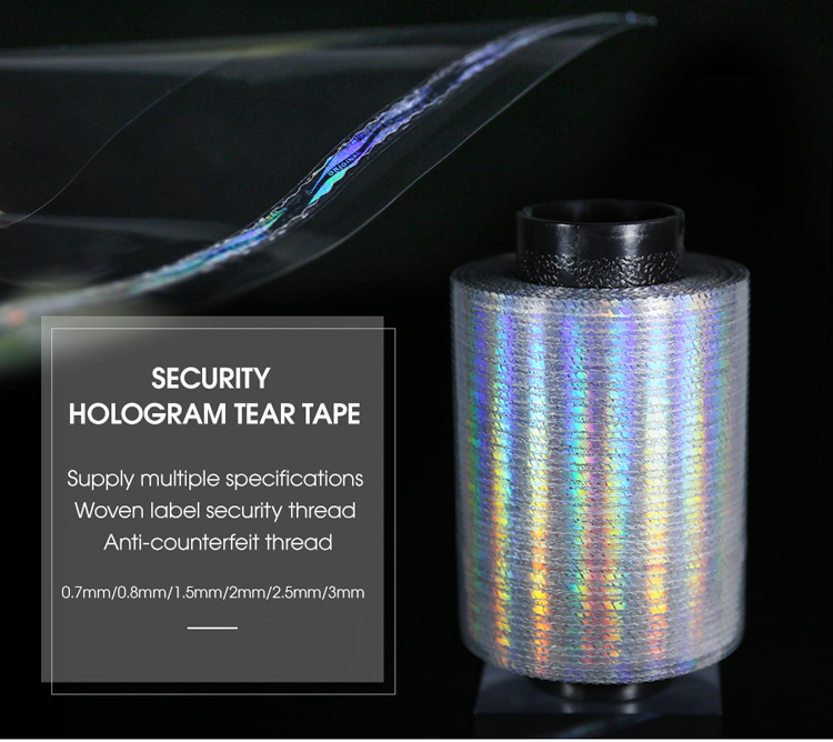 hologram de-metalized tear tape with multiple specifications