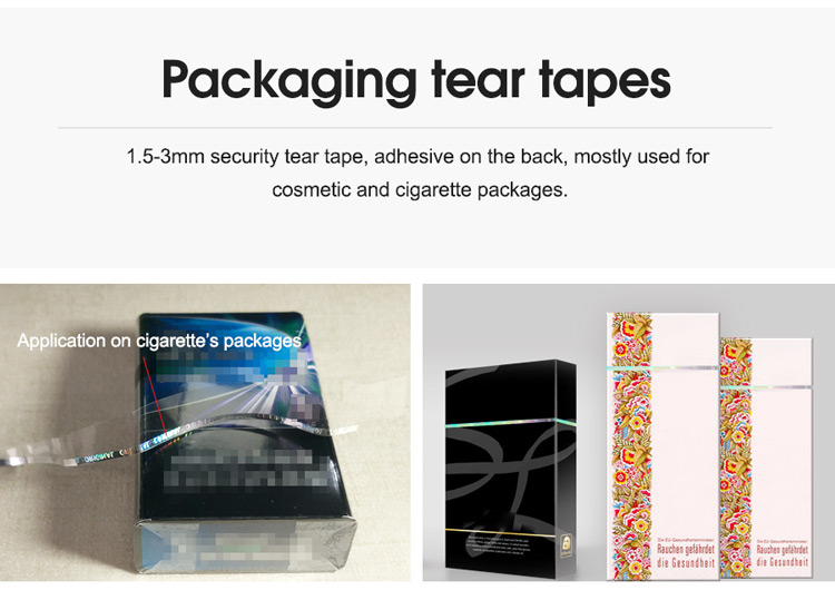 laser packaging tear tape applications