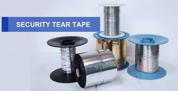 silver, gold and transparent color hologram security tear tape