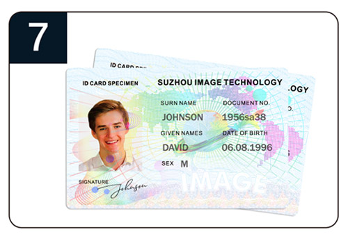 the hologram patch film laminated to printed cards