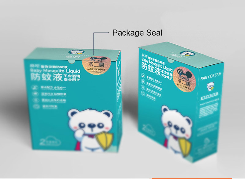 Anti-counterfeiting label for sealing toy packaging