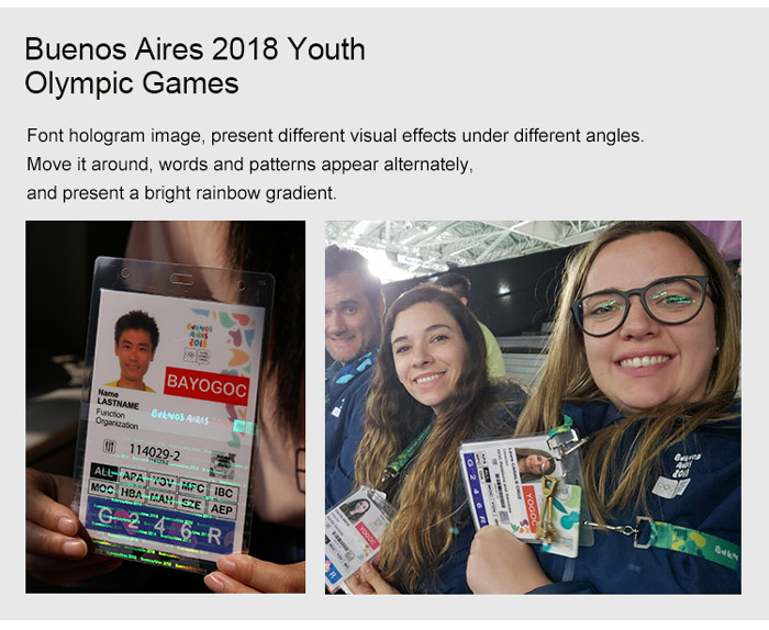 custom hologram lamination pouches for Buenos Aires 2018 Youth Olympic Games