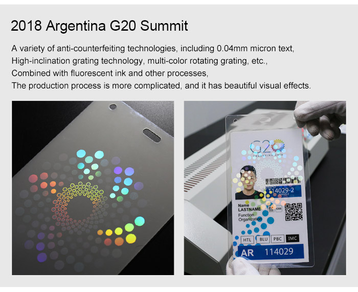 hologram laminate matte pouches for 2018 Argentina G20 Summit