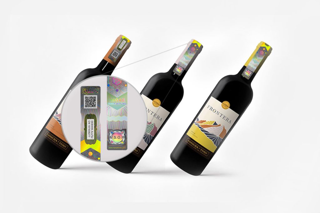 hologram tax stamp for alcoholic drink bottles