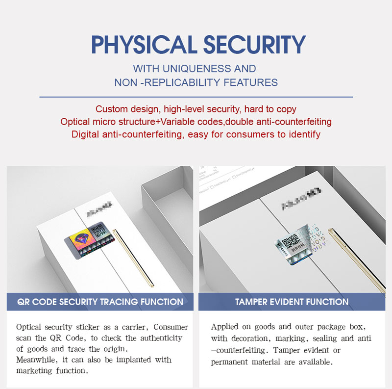 optical security stickers with authentication features for electronic products packaging (3)