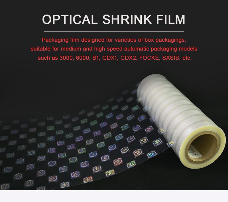 optical shrink film for kinds of packaging boxes