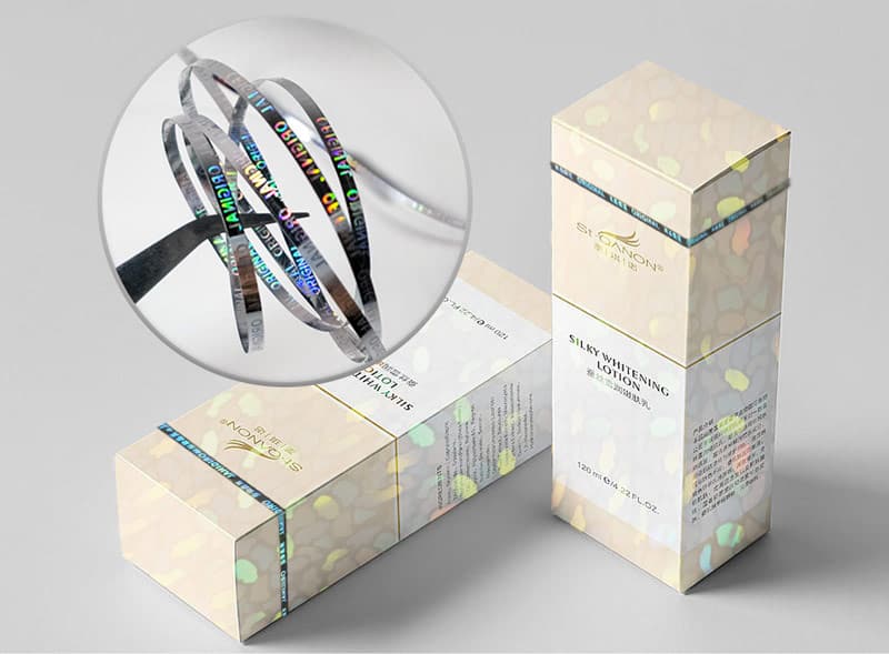 security tear tape, attached to the cosmetic box, anti-counterfeiting and easy opening