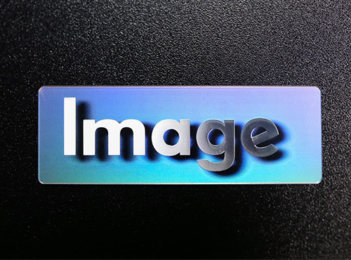 optical nameplate stickers with metallic luster