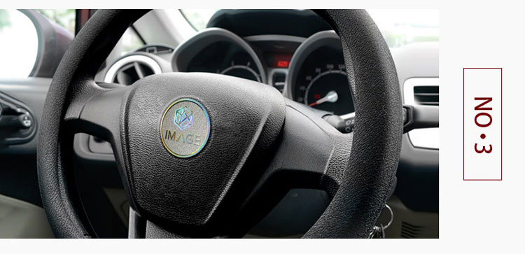 the appliation effect of car steering wheel nameplate label (3)