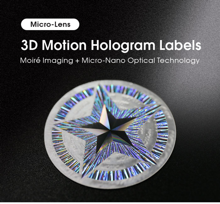 3D motion hologram label with moiré imaging technology