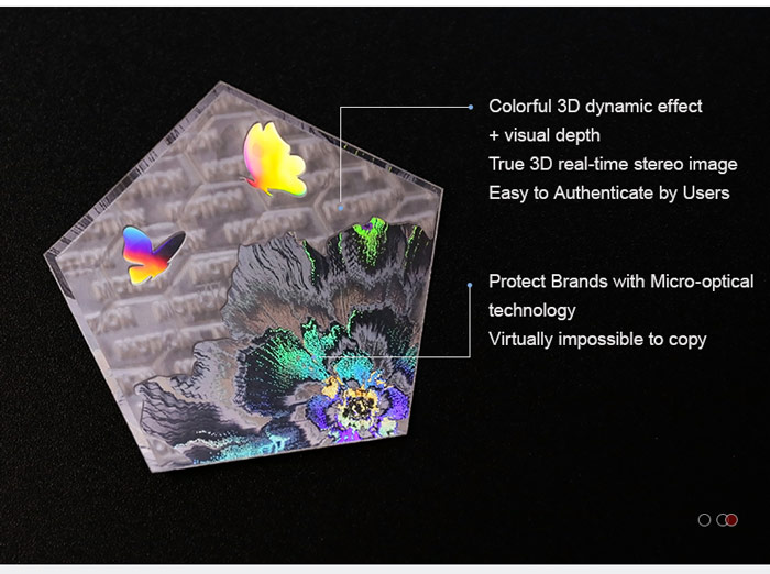 3d dynamic motion holographic sticker with visual depth
