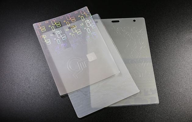 optical laminate pouch with laser engraving