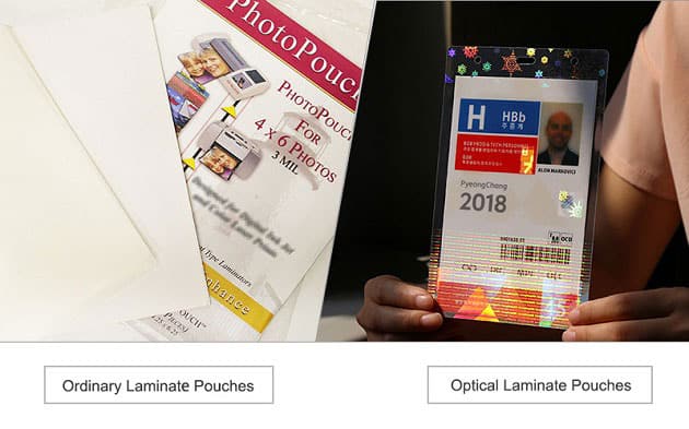 the difference of ordinary and hologram laminating pouches