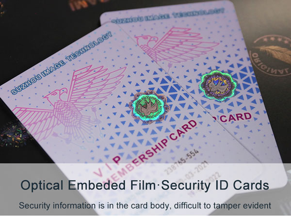 embedded laminate film with partial optical image