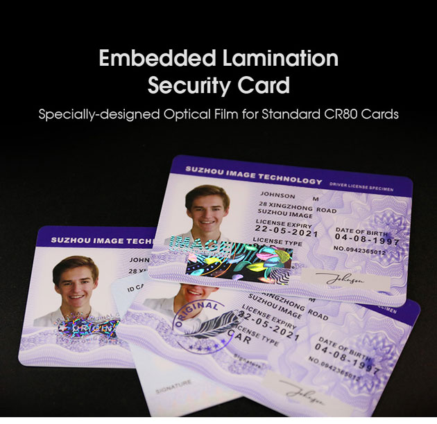 security id cards with optical embedded films